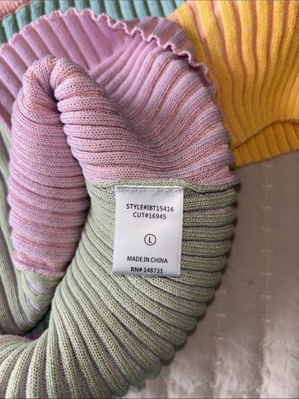 DIL Pastel Colorblock Ribbed Knit Top - Multicolor - Picture 4 of 7